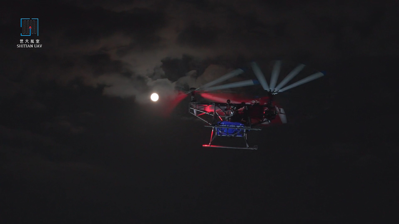 T280 Twin-Rotor Drone in Flight